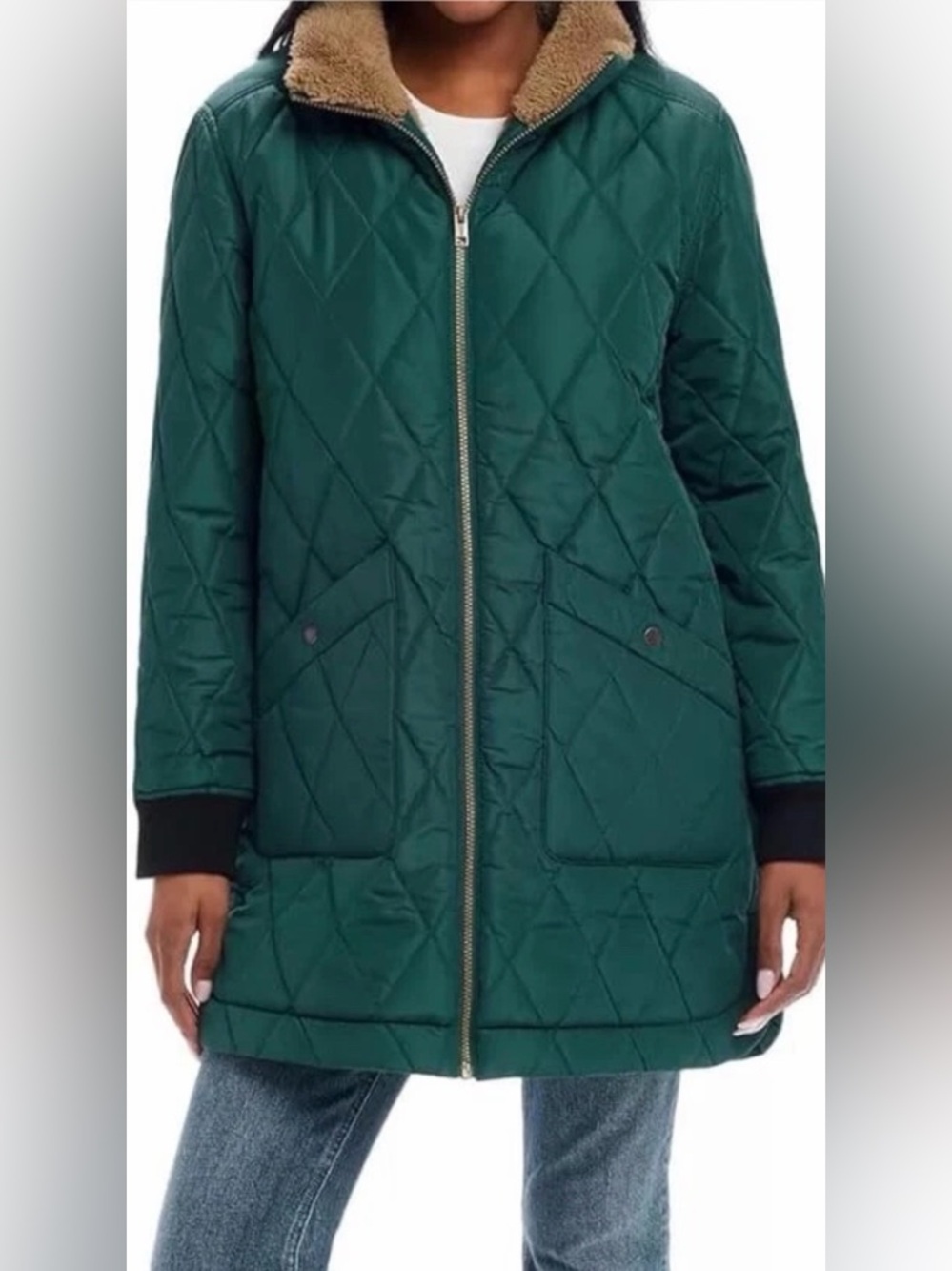 ❤️Weatherproof Women's Quilted Green Puffer Coat size M New with tag